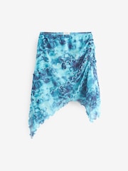 Multi Blue Floral Printed Asymmetric Skirt (3-16yrs) - Image 6 of 8