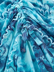 Multi Blue Floral Printed Asymmetric Skirt (3-16yrs) - Image 8 of 8