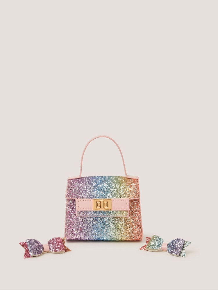 Monsoon Purple Ombré Glitter Bag & Hair Clips Set - Image 1 of 2