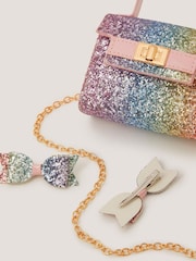 Monsoon Purple Ombré Glitter Bag & Hair Clips Set - Image 2 of 2
