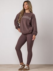 Gym King Sanctuary Polar Fleece cu guler rotund - Mocha închis - Imaginea 1 din 4