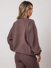 Gym King Sanctuary Polar Fleece cu guler rotund - Mocha închis - Imaginea 2 din 4