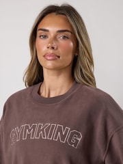 Gym King Sanctuary Polar Fleece cu guler rotund - Mocha închis - Imaginea 4 din 4