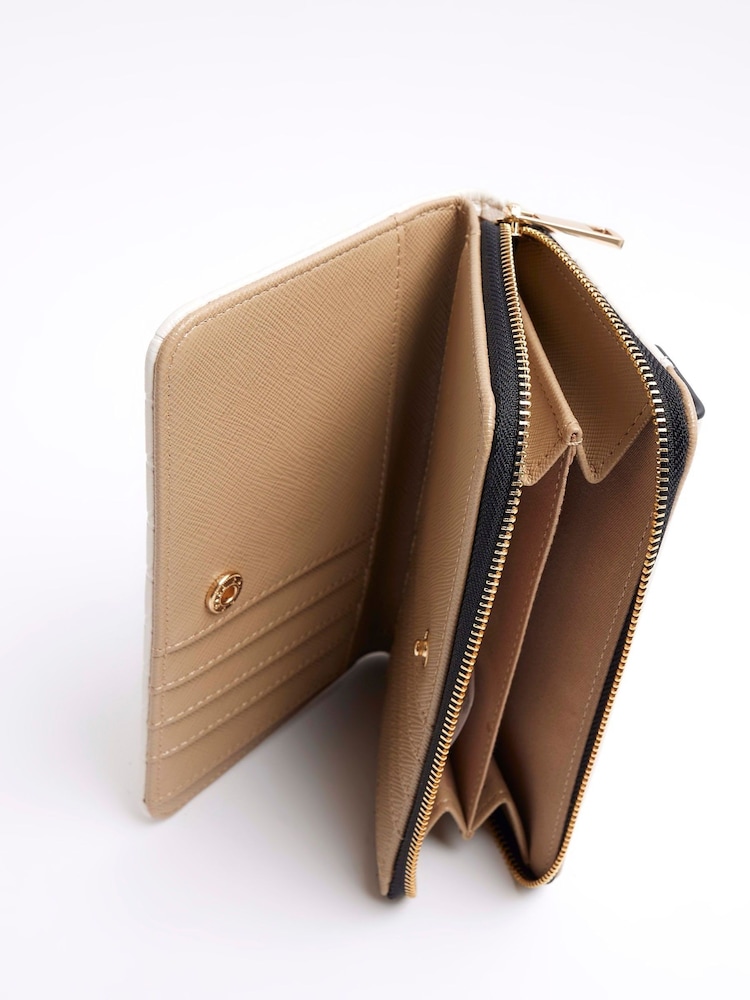 River Island Cream Monogram Envelope Purse - Image 2 of 4