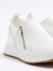 River Island White Knitted Slip On Trainers - Image 4 of 4