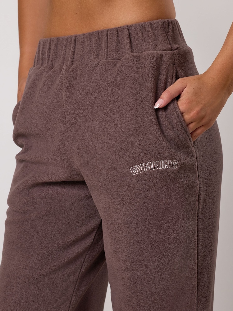Gym King Brown Sanctuary Polar Fleece Joggers- Deep Mocha - Image 4 of 4