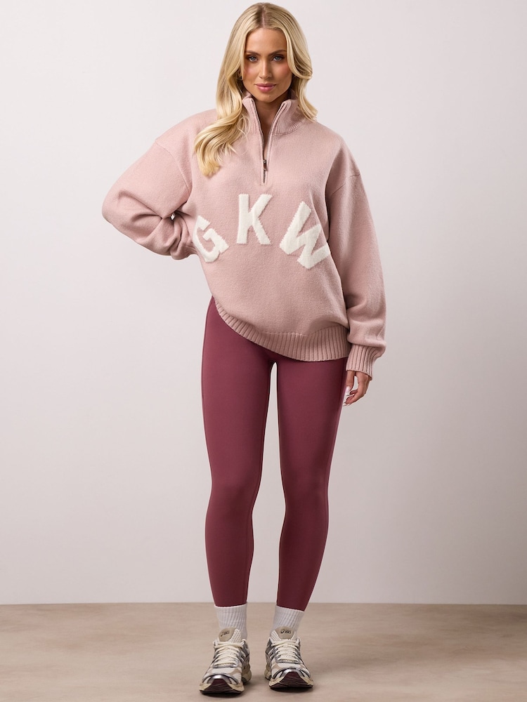 Gym King Pink Restore 1/4 Zip Funnel - Shadow Jumper - Image 1 of 4 Gym King Pink Restore 1/4 Zip Funnel - Shadow Jumper - Image 1 of 4
