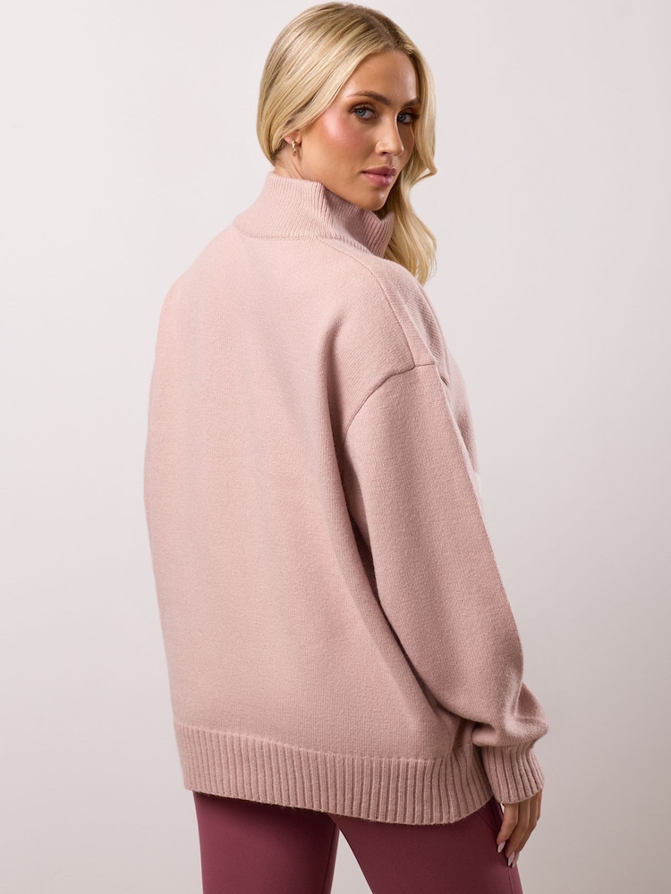 Gym King Pink Restore 1/4 Zip Funnel - Shadow Jumper - Image 2 of 4 Gym King Pink Restore 1/4 Zip Funnel - Shadow Jumper - Image 2 of 4