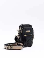 River Island Black Quilted Webbing Phone Holder Bag - Image 3 of 4