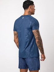Gym King Blue Gym King Debossed Camo T-Shirt - Midnight - Image 2 of 4
