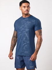 Gym King Blue Gym King Debossed Camo T-Shirt - Midnight - Image 3 of 4