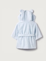 The White Company Baby Blue Bear Ears 100% Cotton Dressing Gown - Image 2 of 2