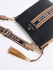 River Island Black Webbing Front Messenger Bag - Image 4 of 4