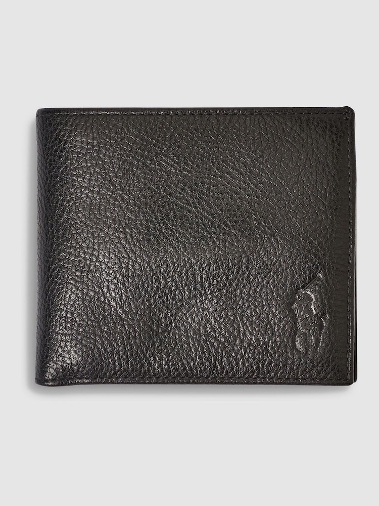 Polo Ralph Lauren Black Pebbled Leather Billfold Coin Wallet - Image 1 of 3