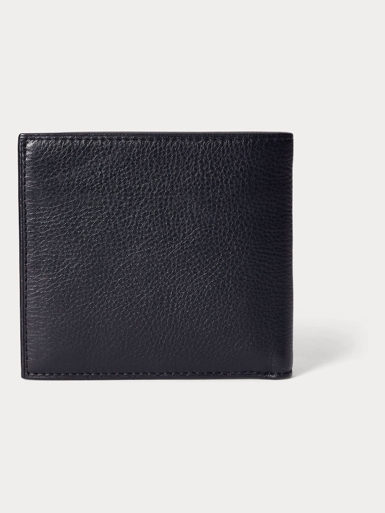 Polo Ralph Lauren Black Pebbled Leather Billfold Coin Wallet - Image 2 of 3