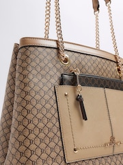 River Island Brown Monogram Pocket Tote Bag - Image 1 of 4