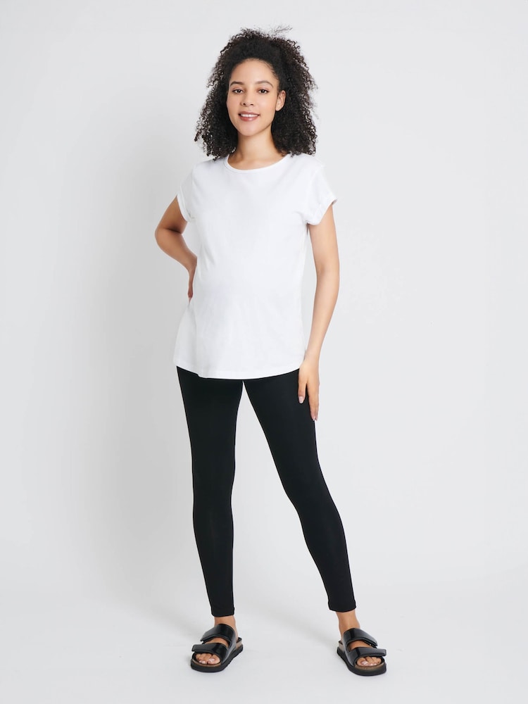 JoJo Maman Bébé Black 2-Pack Maternity Everyday Leggings - Image 3 of 3