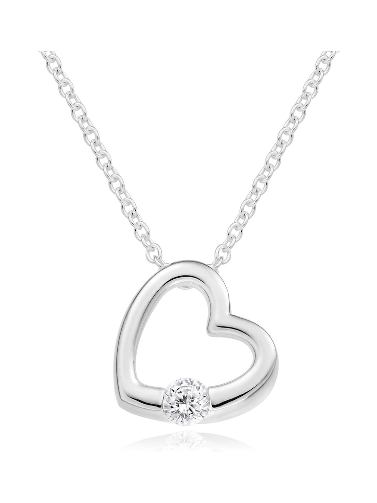 Beaverbrooks Sterling Silver Cubic Zirconia Heart Pendant - Image 1 of 3