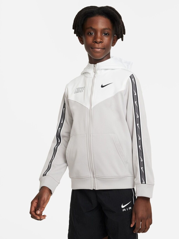 Gris/Blanc - Sweat à capuche Nike Repeat à fermeture éclair complète - Image 1 de 6