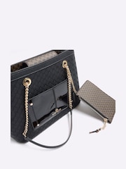 River Island Black Monogram Pocket Tote Bag - Image 4 of 4