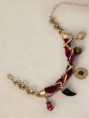 White Stuff Pink Reece Ribbon Charm Bracelet - Image 2 of 2