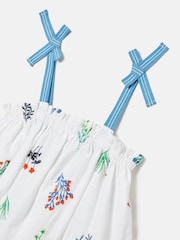Joules Girls' Playtime White Tiered Woven Top - Image 3 of 5