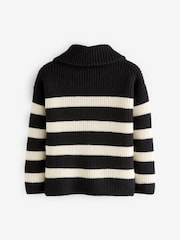 Black/White Half Zip Boxy Jumper (3-16yrs) - Image 7 of 8