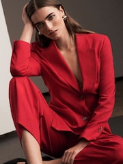 Red Tailored Shaping Single Breasted Blazer - Image 3 of 9