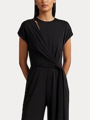 Lauren Ralph Lauren Dinfell Tie Front Jersey Wide Leg Jumpsuit - Image 6 of 8