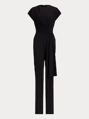 Lauren Ralph Lauren Dinfell Tie Front Jersey Wide Leg Jumpsuit - Image 8 of 8