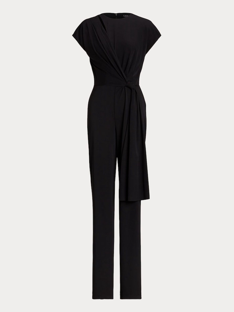 Lauren Ralph Lauren Dinfell Tie Front Jersey Wide Leg Jumpsuit - Image 8 of 8