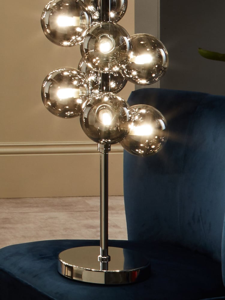 Pacific Black Vecchio Glass Orb And Chrome Table Lamp - Image 1 of 4