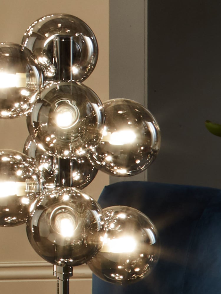 Pacific Black Vecchio Glass Orb And Chrome Table Lamp - Image 2 of 4