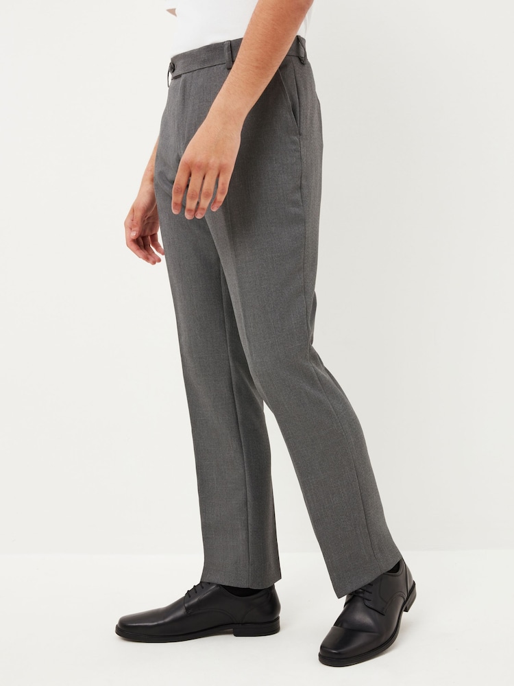 Light Grey Machine Washable Plain Front Smart Trousers - Image 3 of 7