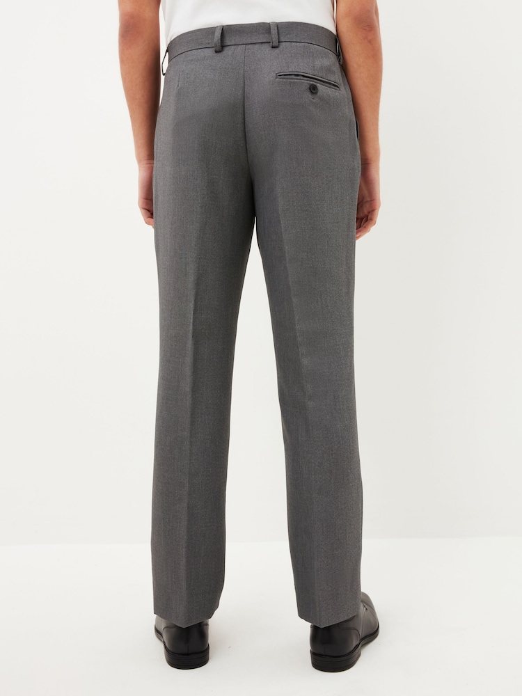 Light Grey Machine Washable Plain Front Smart Trousers - Image 4 of 7