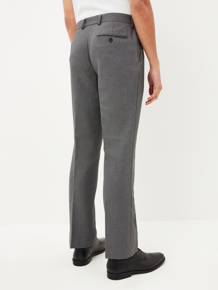 Light Grey Machine Washable Plain Front Smart Trousers - Image 5 of 7