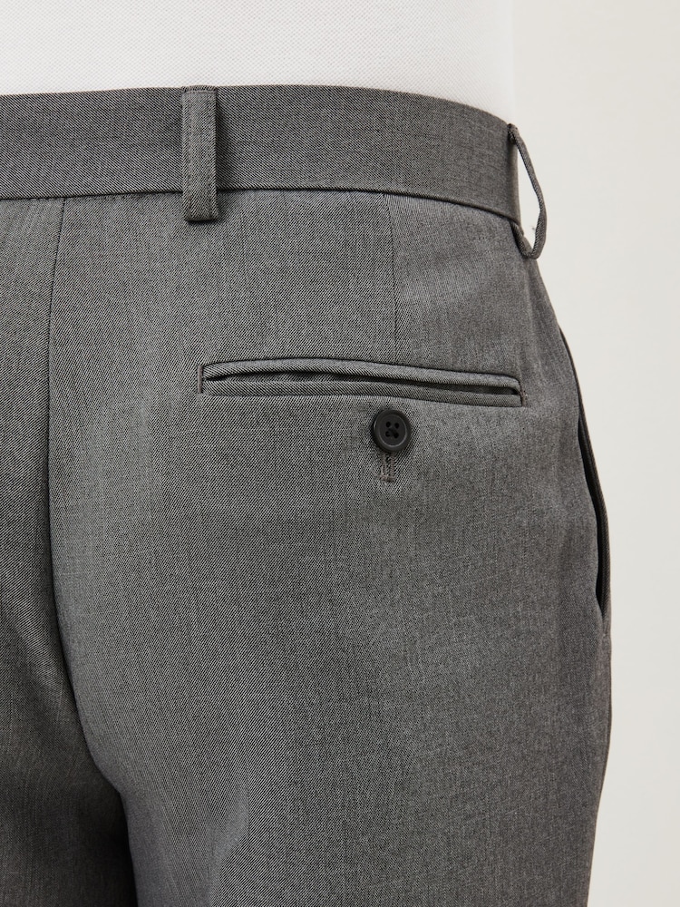 Light Grey Machine Washable Plain Front Smart Trousers - Image 6 of 7
