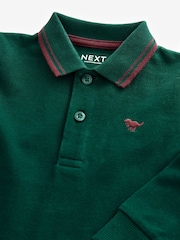 Green 100% Cotton Long Sleeve Polo Shirt (3mths-7yrs) - Image 3 of 3