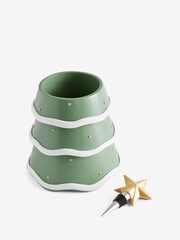 Green Christmas Tree and Star Bottle Holder and Stopper Set - Image 3 of 3