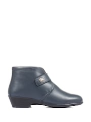 Pavers Blue Wide Fit Leather Ladies Ankle Boots - Image 1 of 5