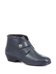 Pavers Blue Wide Fit Leather Ladies Ankle Boots - Image 2 of 5