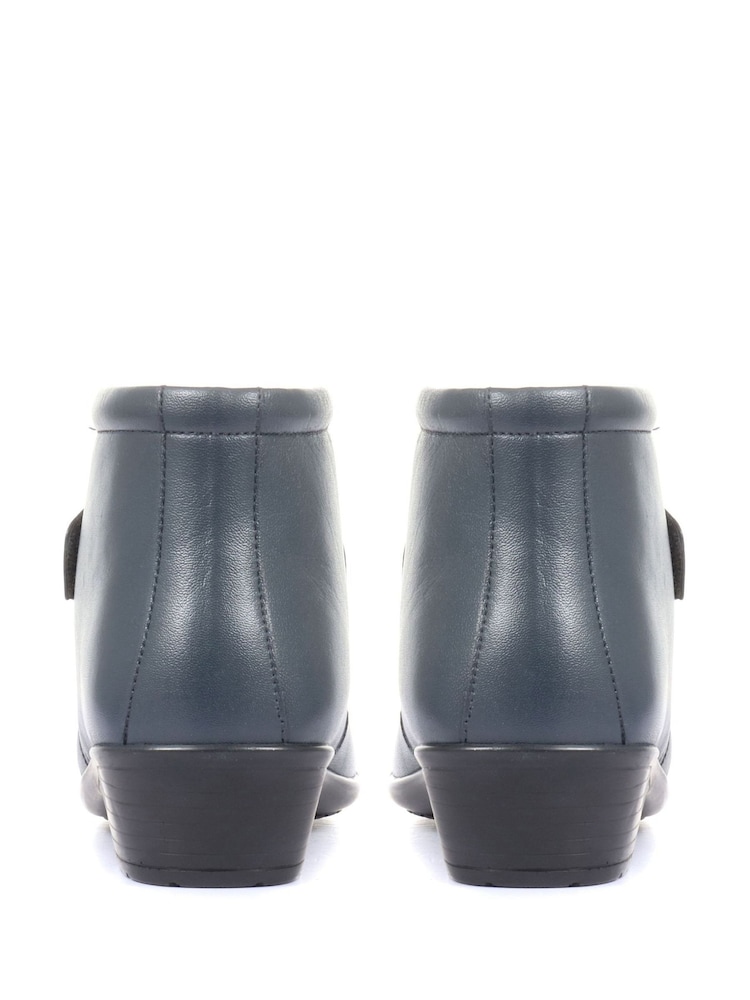 Pavers Blue Wide Fit Leather Ladies Ankle Boots - Image 3 of 5