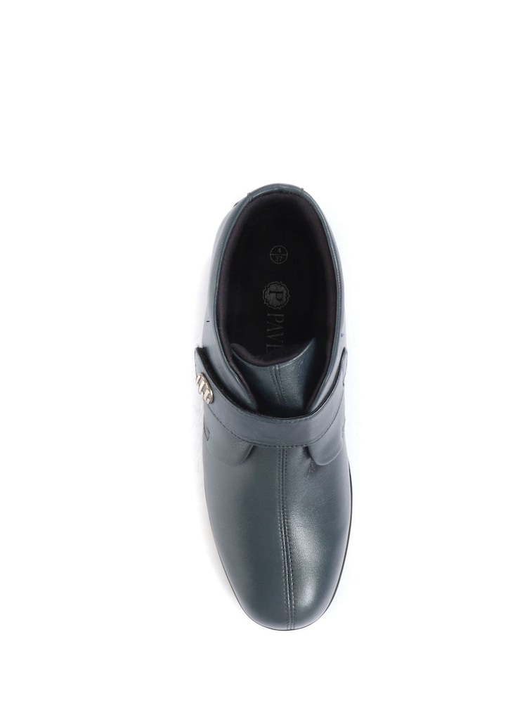 Pavers Blue Wide Fit Leather Ladies Ankle Boots - Image 4 of 5
