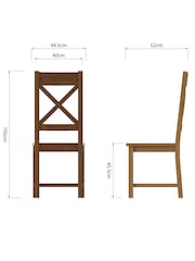 K Interiors Oak Canterbury Solid Wood Cross Back Chair With Wooden Seat - Image 4 of 4