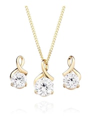 Beaverbrooks 9ct Cubic Zirconia Pendant & Earrings Set - Image 1 of 4