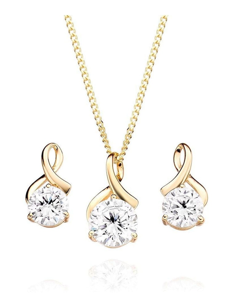 Beaverbrooks 9ct Cubic Zirconia Pendant & Earrings Set - Image 1 of 4