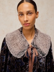 White Stuff Brown Faux Fur Collar Scarve - Image 1 of 4