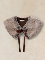 White Stuff Brown Faux Fur Collar Scarve - Image 2 of 4