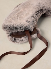 White Stuff Brown Faux Fur Collar Scarve - Image 4 of 4