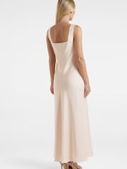 Forever New White Winnie Square Neck Ruched Midi Dress - Image 2 of 4